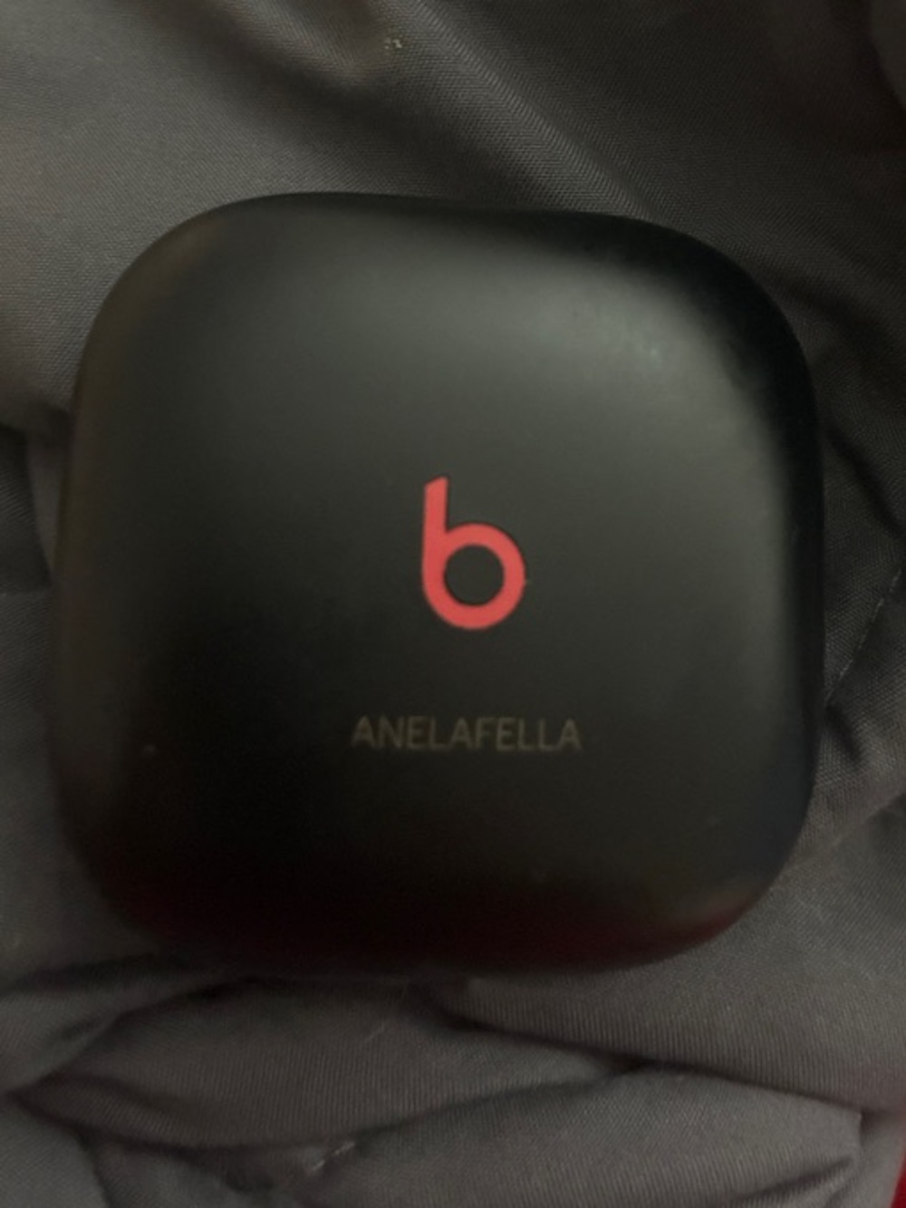 Beats by Dre Black Earbud Case with Red Logo